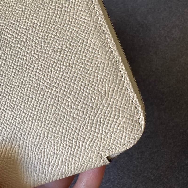 全新 Hermès Silk’In 拉鍊長夾|奶白色 Epsom|金棕白點內裡-2