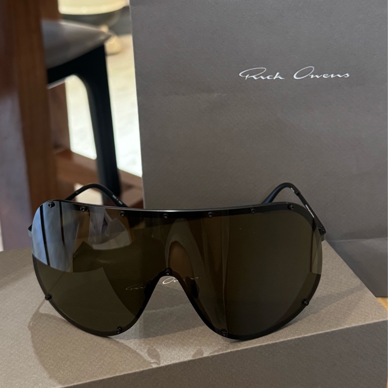 Rick Owens Black & Brown Mask Sunglasses-1