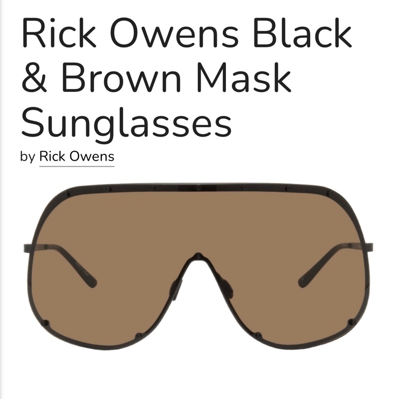 Rick Owens Black & Brown Mask Sunglasses-2