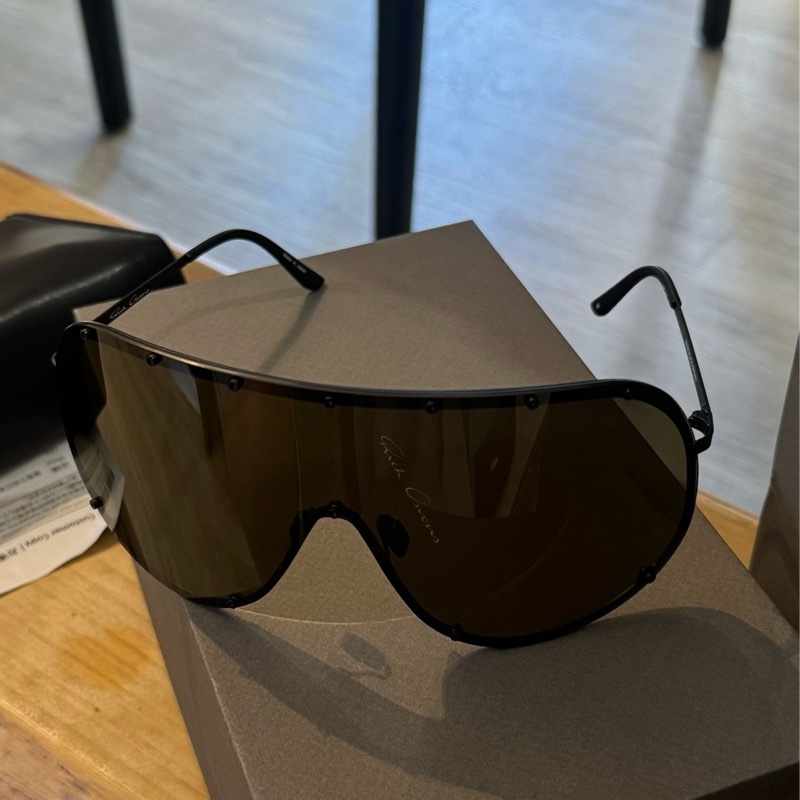 Rick Owens Black & Brown Mask Sunglasses-6