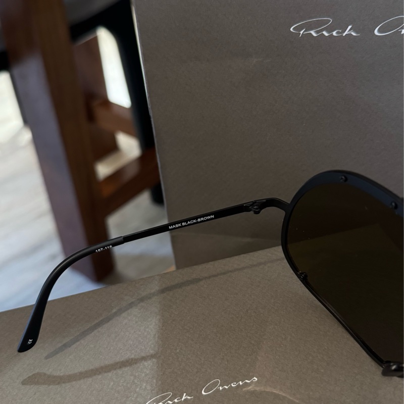 Rick Owens Black & Brown Mask Sunglasses-11