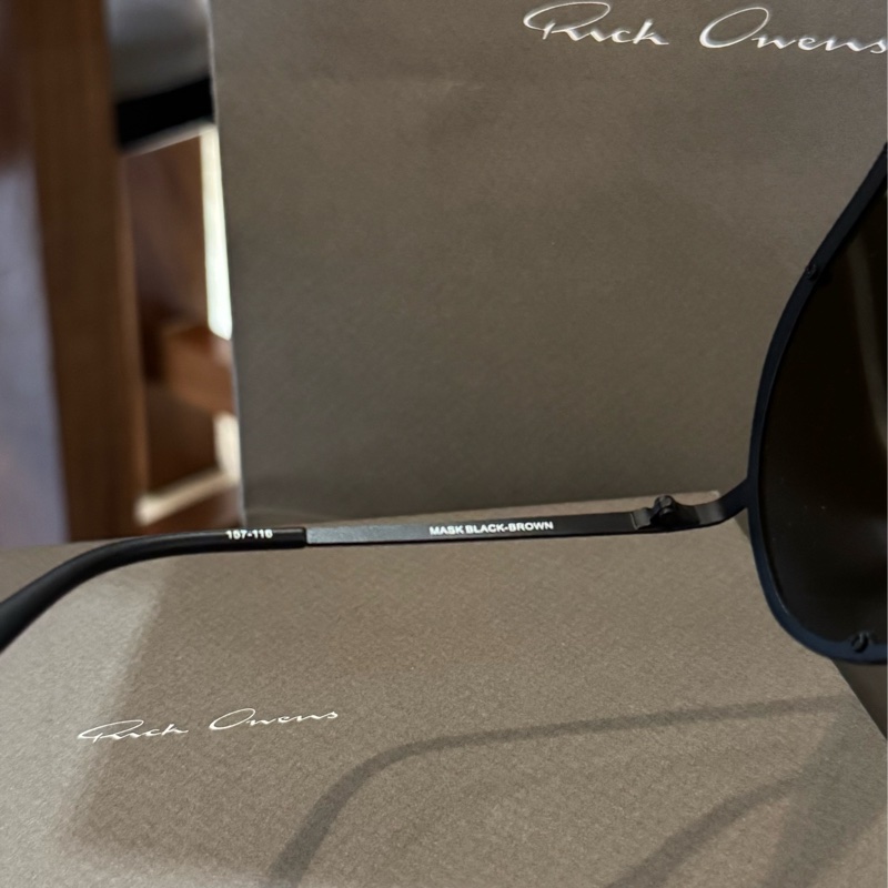 Rick Owens Black & Brown Mask Sunglasses-13