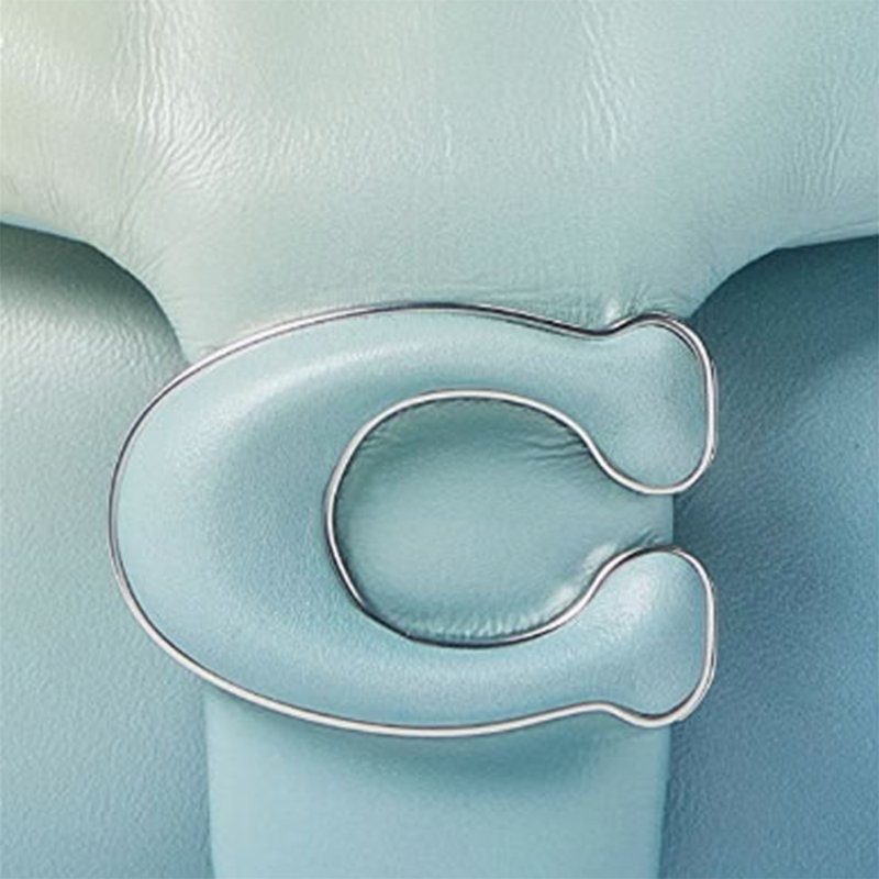 【COACH】經典C-LOGO翻蓋皮革兩用包-漸層藍-2