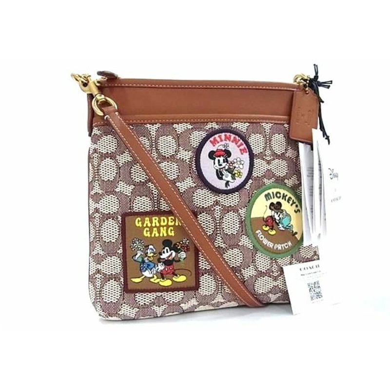 【COACH】滿版LOGO迪士尼聯名斜背方包-米奇緹花-4