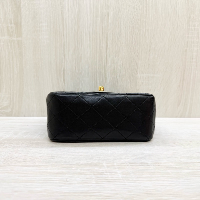 CHANEL黑金菱格羊皮方胖A35200-5