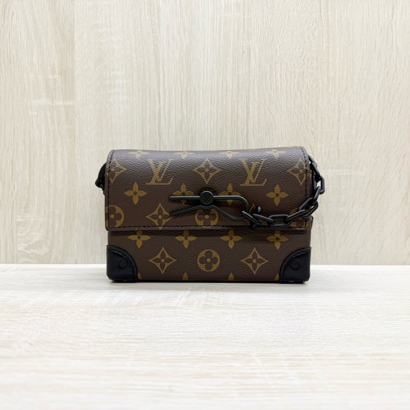 LV原花拚牛皮Steamer插釦斜背包M83613-1