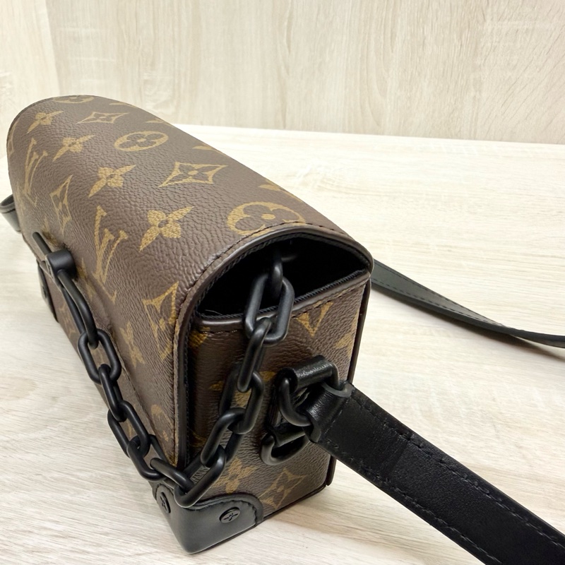 LV原花拚牛皮Steamer插釦斜背包M83613-13