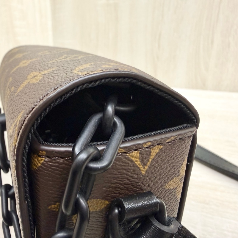 LV原花拚牛皮Steamer插釦斜背包M83613-14