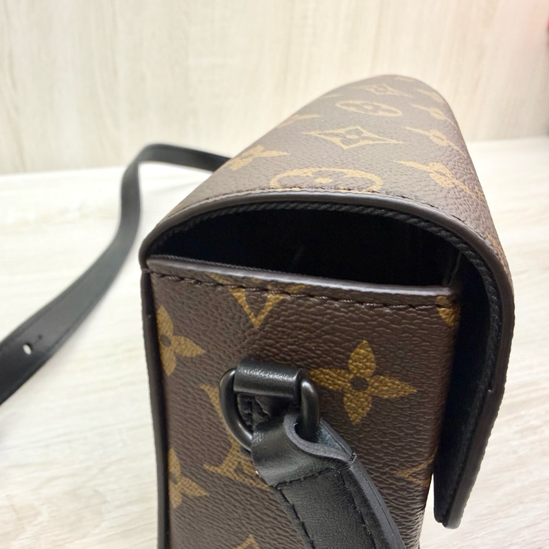 LV原花拚牛皮Steamer插釦斜背包M83613-16
