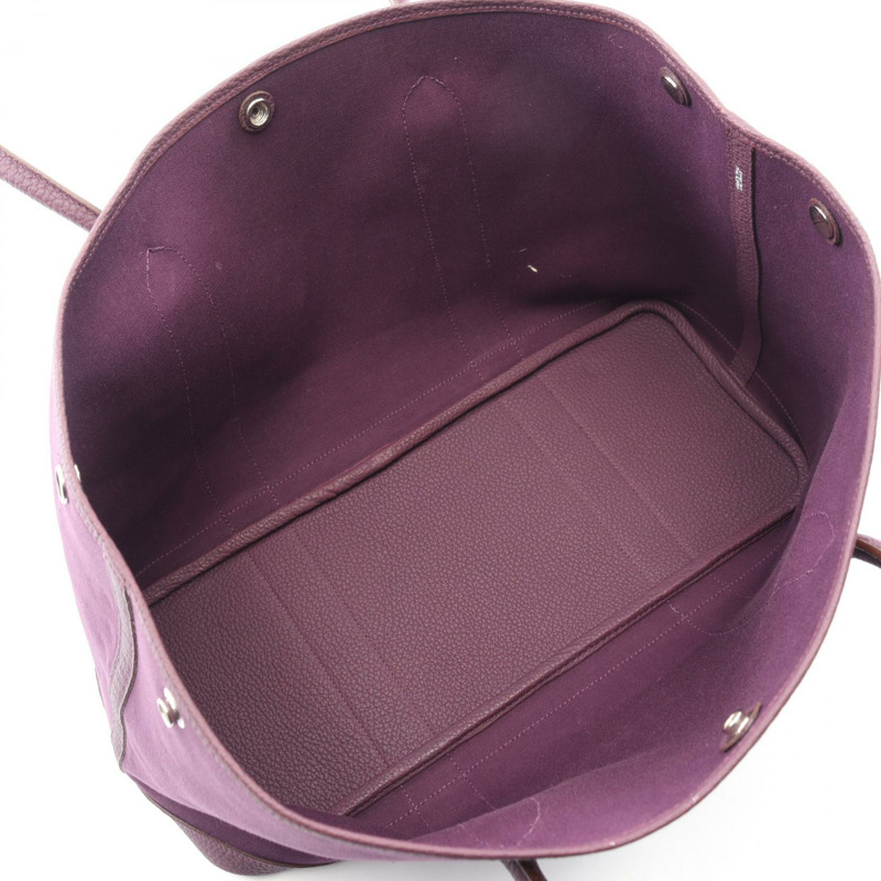 愛馬仕 Garden party PM 手提包，O Toile 帆布，卡西斯色皮革，SHW-2