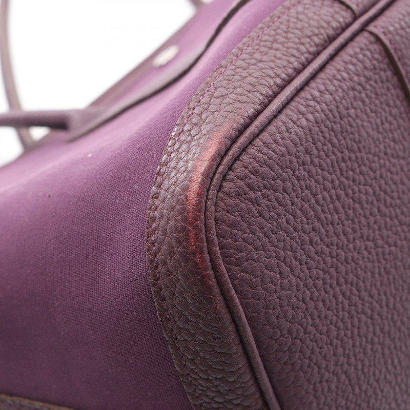 愛馬仕 Garden party PM 手提包，O Toile 帆布，卡西斯色皮革，SHW-6