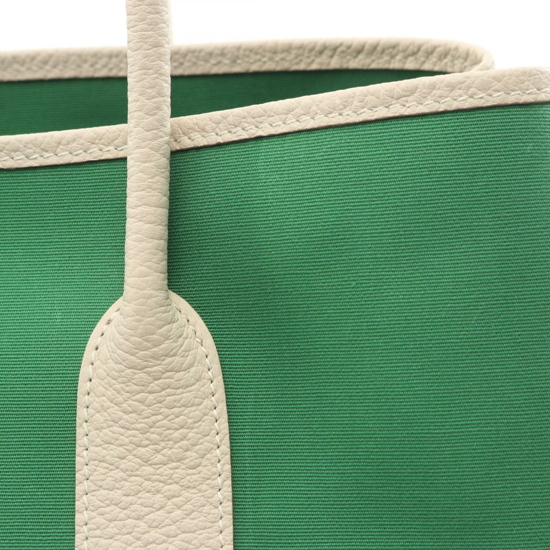 愛馬仕 Garden party PM 手提包 X Toile officier 皮革竹纖維帆布 SHW-5