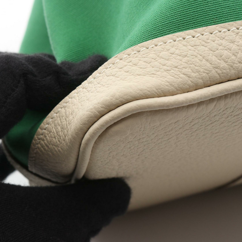 愛馬仕 Garden party PM 手提包 X Toile officier 皮革竹纖維帆布 SHW-7