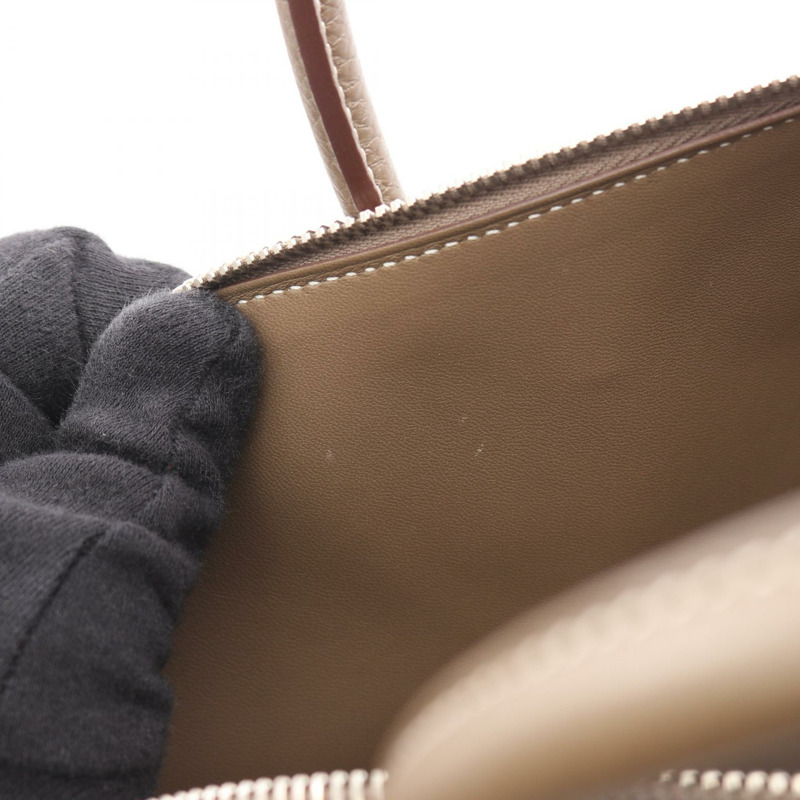 愛馬仕 Bolide 31 肩背包,Clemence 皮革,灰色/灰褐色,銀色五金,二手。-8