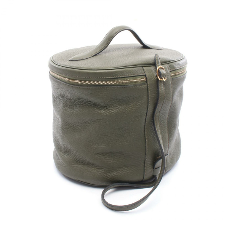 愛馬仕 Intercity 肩背化妝包 B Taurillon Clemence 卡其色 二手金色五金-1