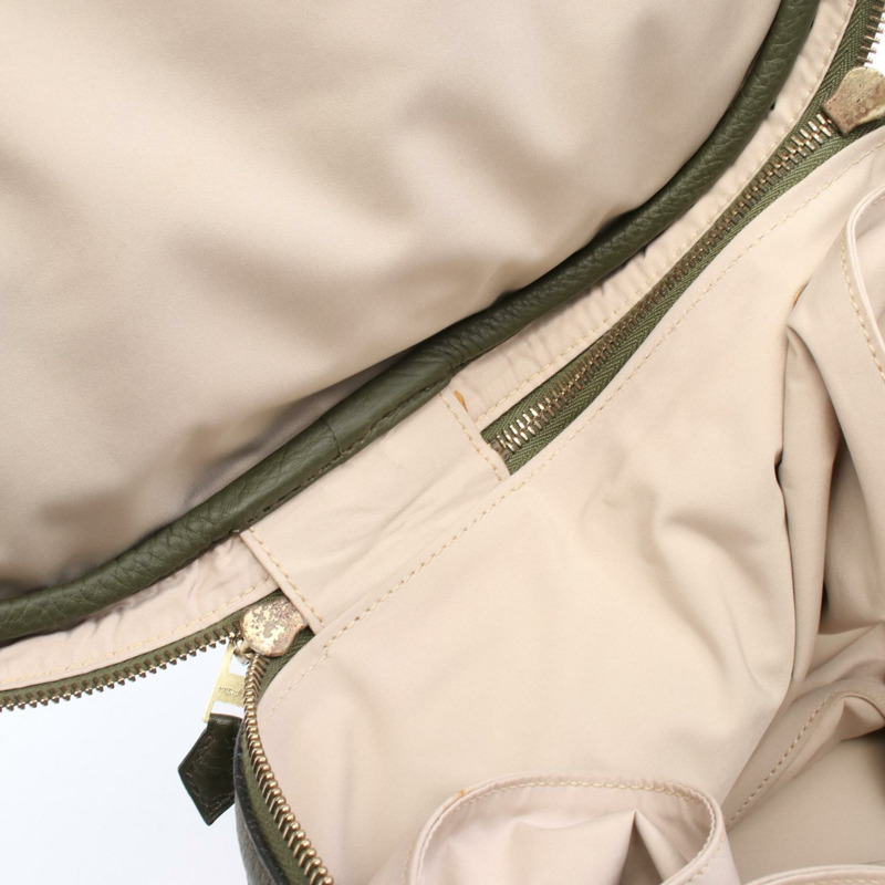 愛馬仕 Intercity 肩背化妝包 B Taurillon Clemence 卡其色 二手金色五金-5