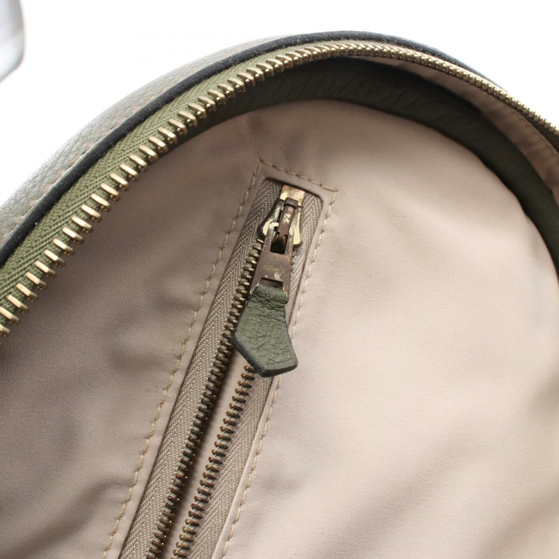 愛馬仕 Intercity 肩背化妝包 B Taurillon Clemence 卡其色 二手金色五金-6