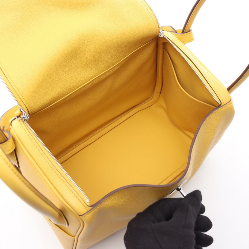 愛馬仕 Lindy 26 單肩包 B Evercolor 皮革 Sun 二手 女士 SHW-2