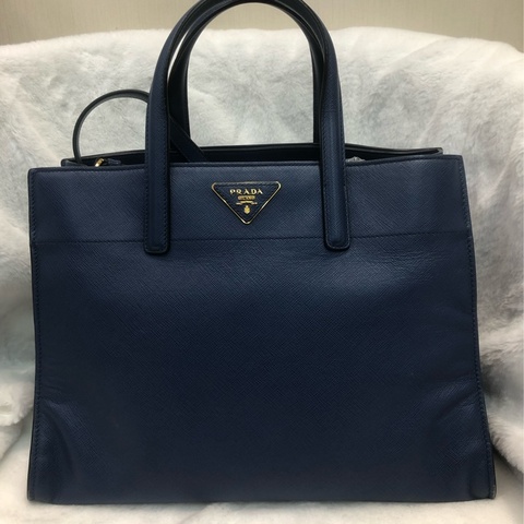 Prada 藍色十字牛皮2Way XC280