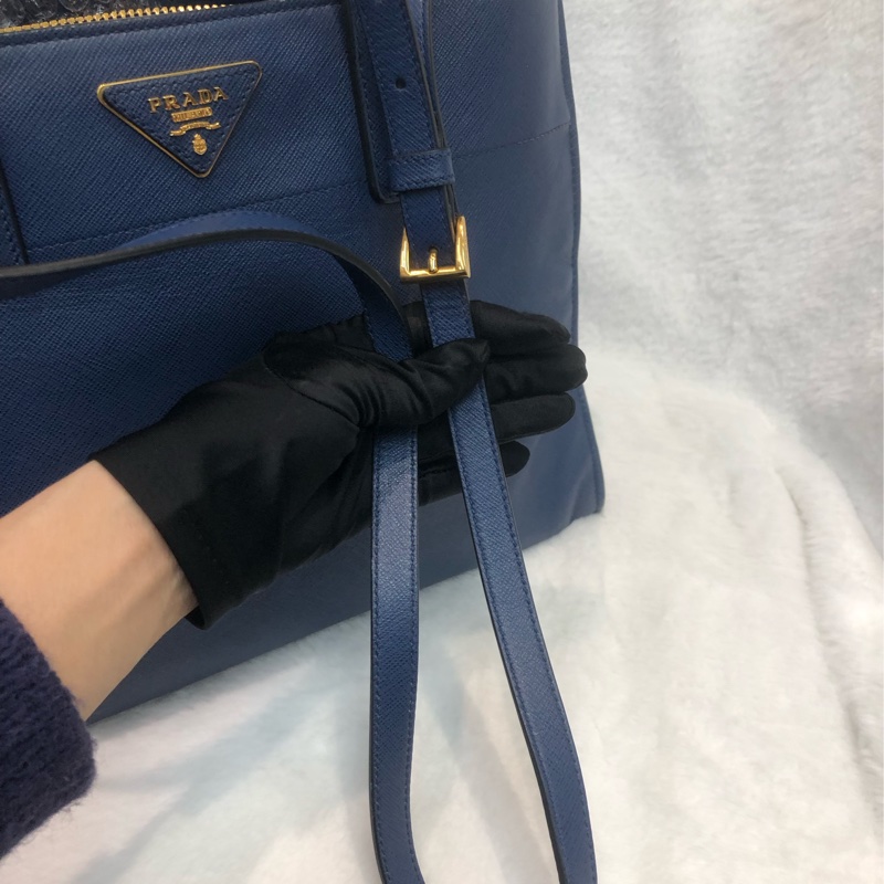 Prada 藍色十字牛皮2Way XC280-8