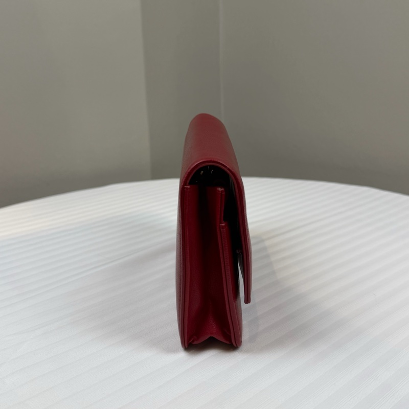 香奈兒/Chanel WOC 銀扣紅色魚子醬牛皮鏈條斜背包18x3x12cm-3