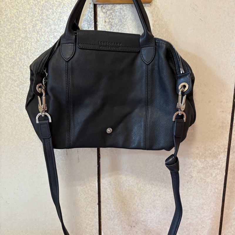 限時大降價～～Longchamp 小羊皮 S號 黑色 已絕版 9成新 黑色-1