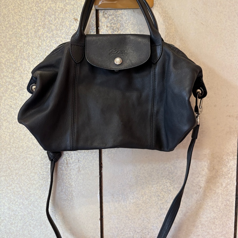 限時大降價～～Longchamp 小羊皮 S號 黑色 已絕版 9成新 黑色-5