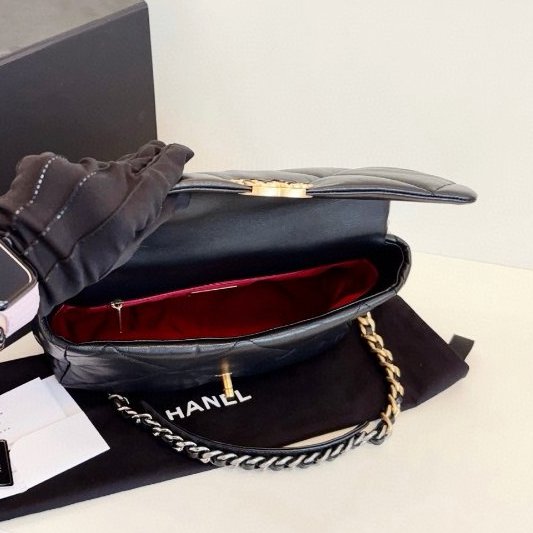 閒置新 香奈兒/Chanel 黑金19bag中號大菱格 鏈條包-8