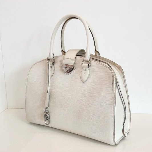 路易威登/Louis Vuitton 奶白色水波紋經典貝殼包 手提包-3