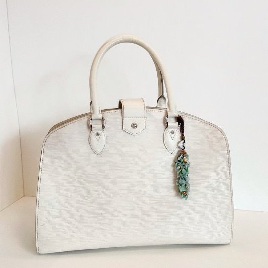 路易威登/Louis Vuitton 奶白色水波紋經典貝殼包 手提包-7