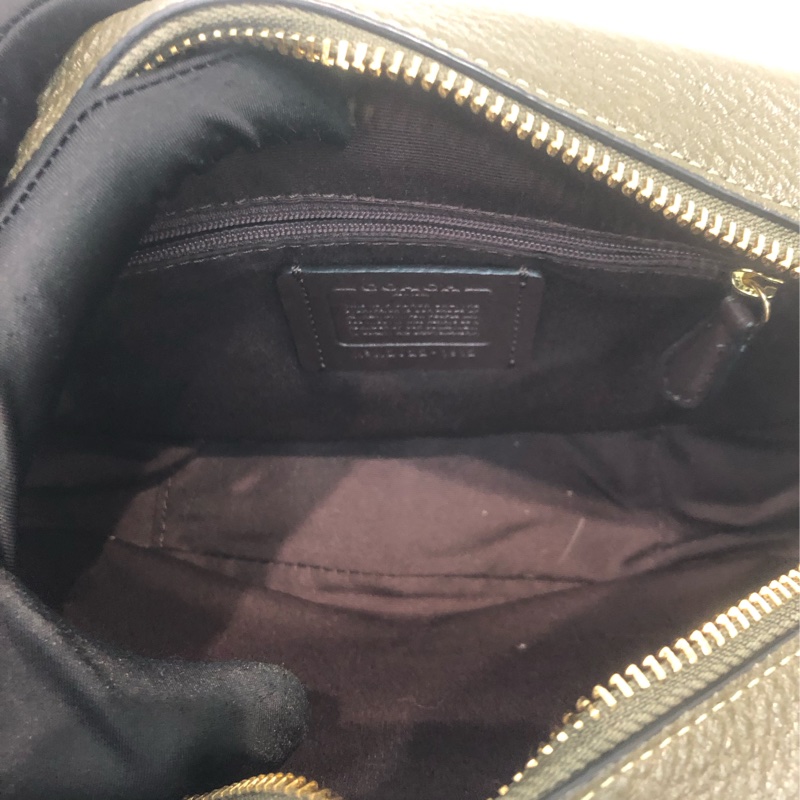 Coach 米色帆布拼墨綠色相機袋 XC239-8