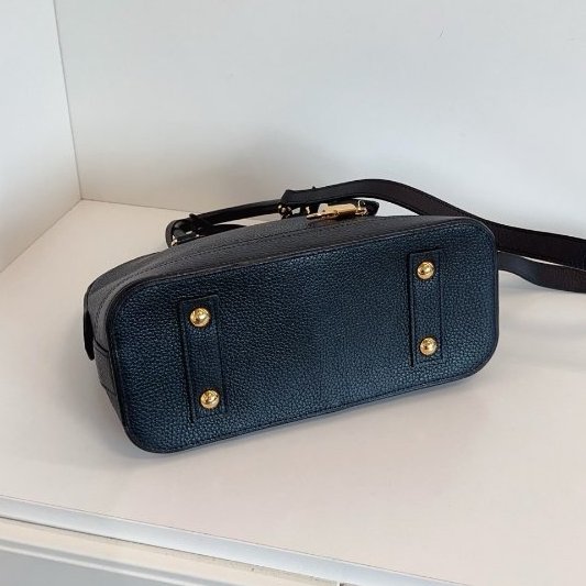 路易威登/Louis Vuitton 全皮黑金荔枝皮 Alma BB 手提包-8