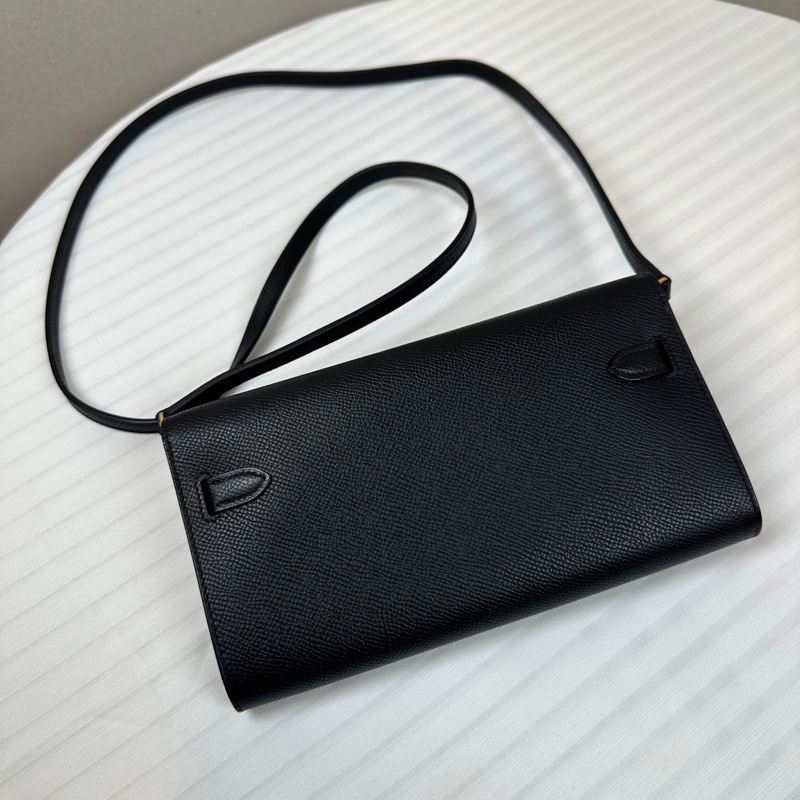 愛馬仕/Hermes Kelly To Go 金扣黑色Epsom皮革斜背包20x3x12cm-1