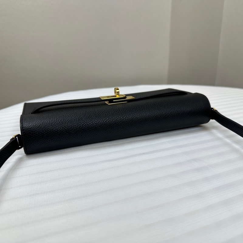 愛馬仕/Hermes Kelly To Go 金扣黑色Epsom皮革斜背包20x3x12cm-3