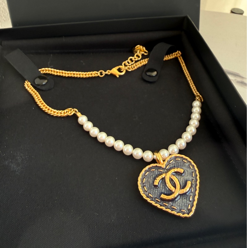 Chanel 牛仔愛心項鍊❤️💕🩷-0