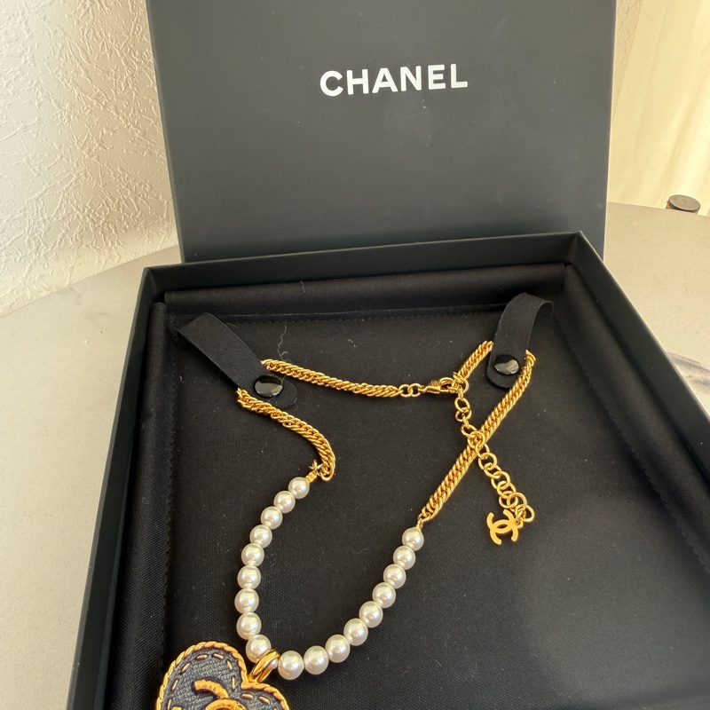 Chanel 牛仔愛心項鍊❤️💕🩷-6