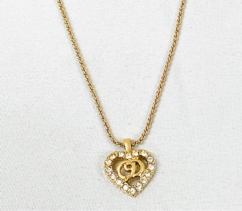 Christian Dior 愛心水鑽CD項鍊 極美✨-4
