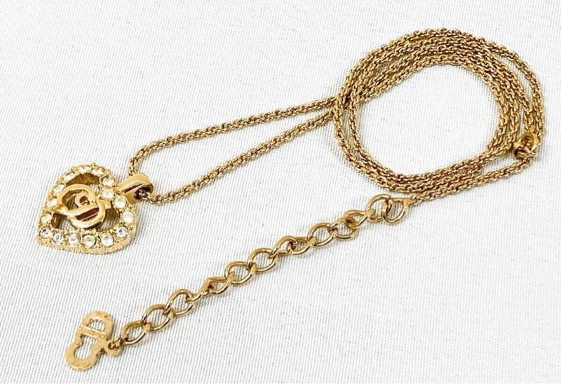 Christian Dior 愛心水鑽CD項鍊 極美✨-5