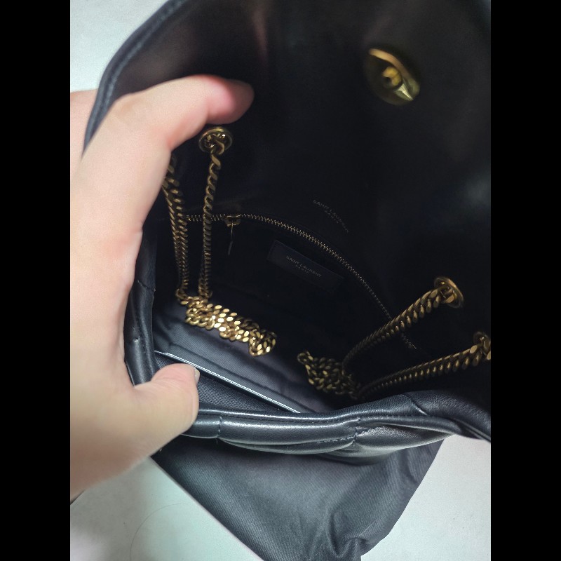 Saint Laurent Puffer mini黑色 鏈帶包-5