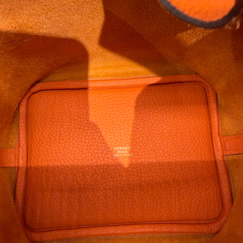 Hermes 98新閒置品 Picotin18菜籃子/愛馬仕橘金扣-13