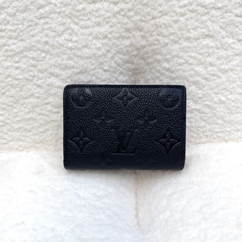 近全新路易威登短夾LV 黑金牛皮壓紋Clea短夾 M80151-1