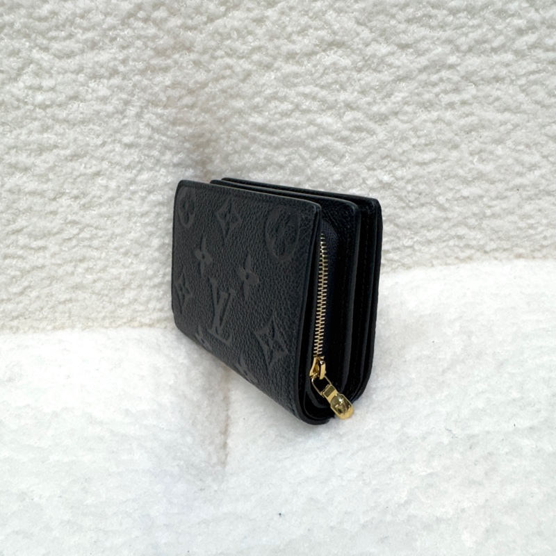 近全新路易威登短夾LV 黑金牛皮壓紋Clea短夾 M80151-2