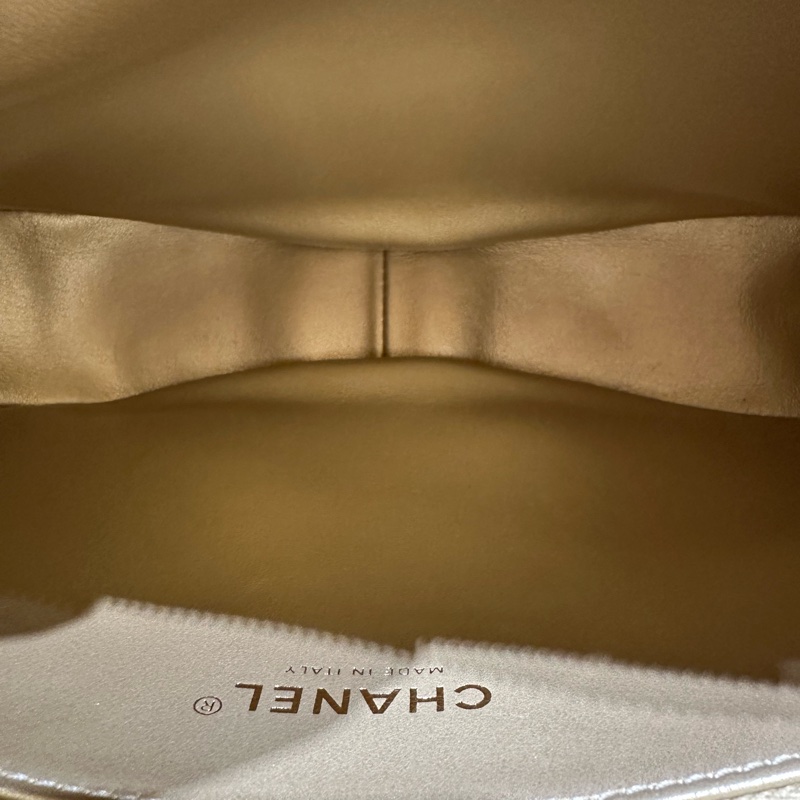 Chanel 24s 珍珠調節月亮包/大號黑金-3