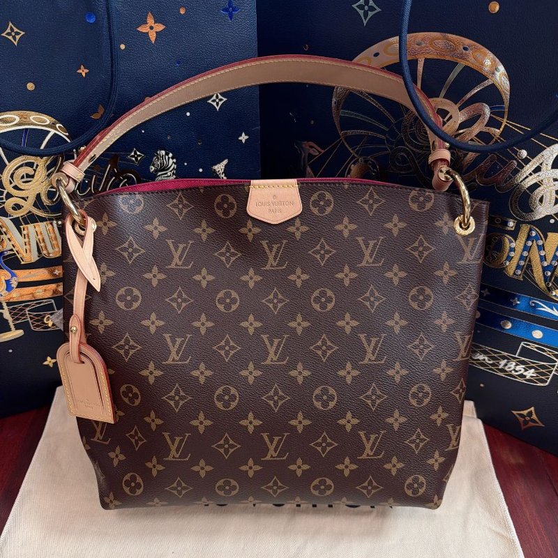 全新品 路易威登/Louis Vuitton 芯片款Graceful小號老花肩背包-0