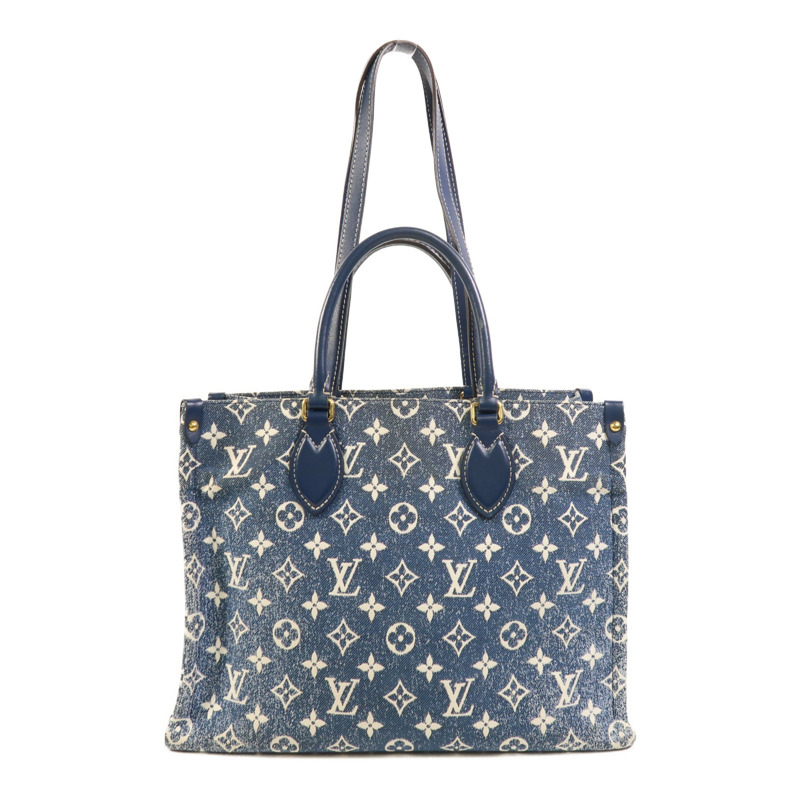 LOUIS VUITTON Monogram Denim On The Go MM金扣手挽肩背兩用袋-1