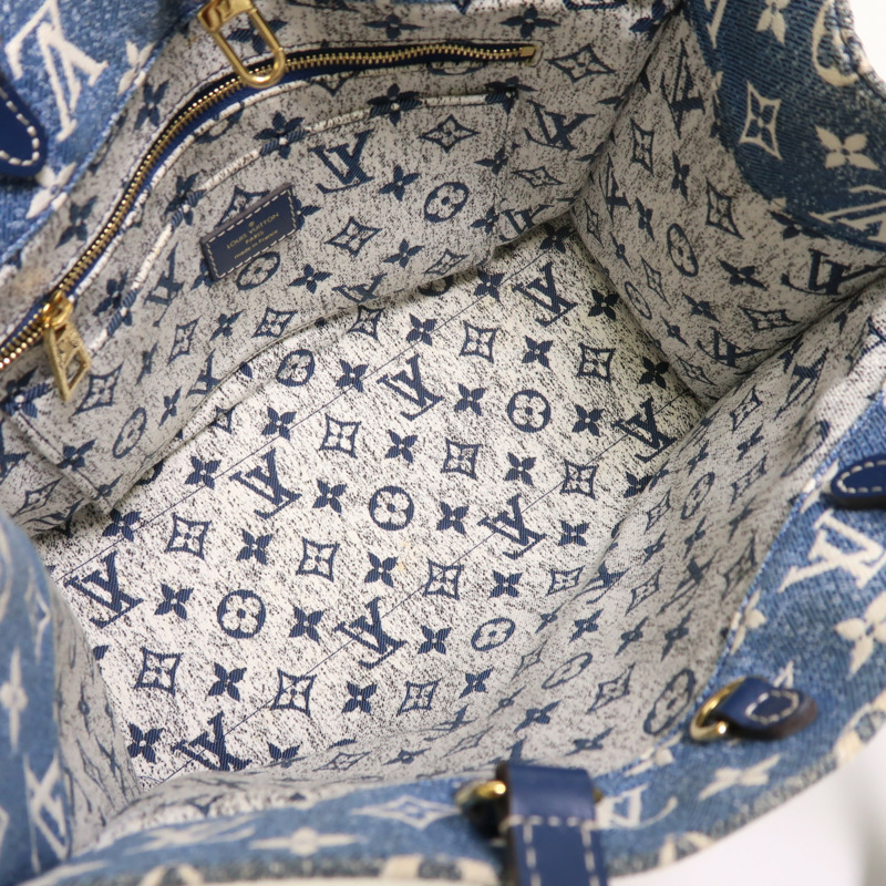LOUIS VUITTON Monogram Denim On The Go MM金扣手挽肩背兩用袋-4