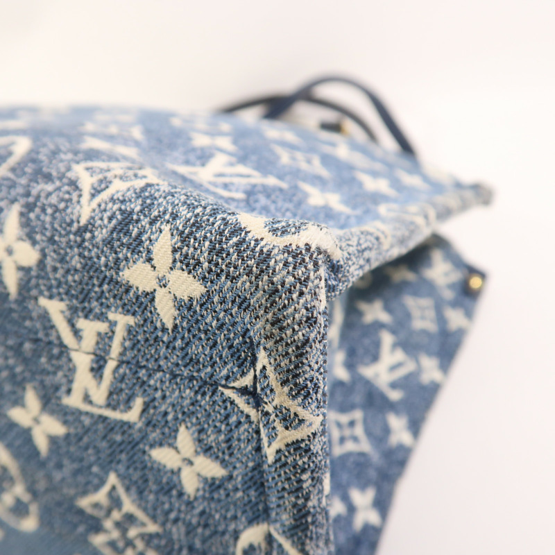 LOUIS VUITTON Monogram Denim On The Go MM金扣手挽肩背兩用袋-9
