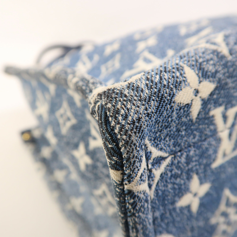 LOUIS VUITTON Monogram Denim On The Go MM金扣手挽肩背兩用袋-10