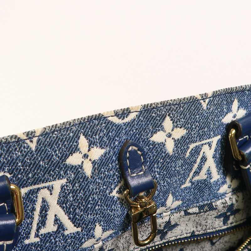 LOUIS VUITTON Monogram Denim On The Go MM金扣手挽肩背兩用袋-22