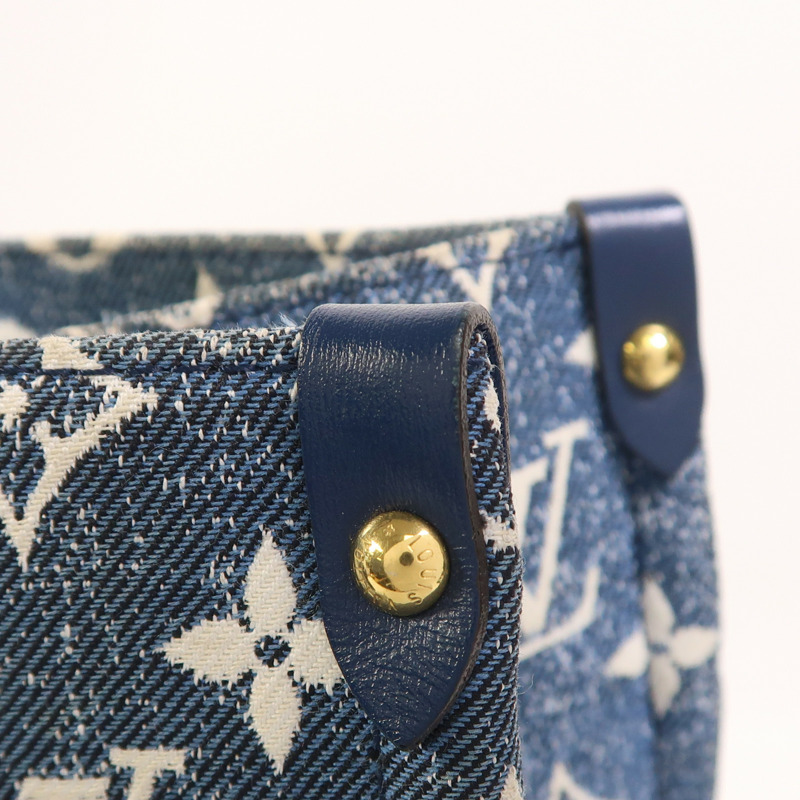 LOUIS VUITTON Monogram Denim On The Go MM金扣手挽肩背兩用袋-24